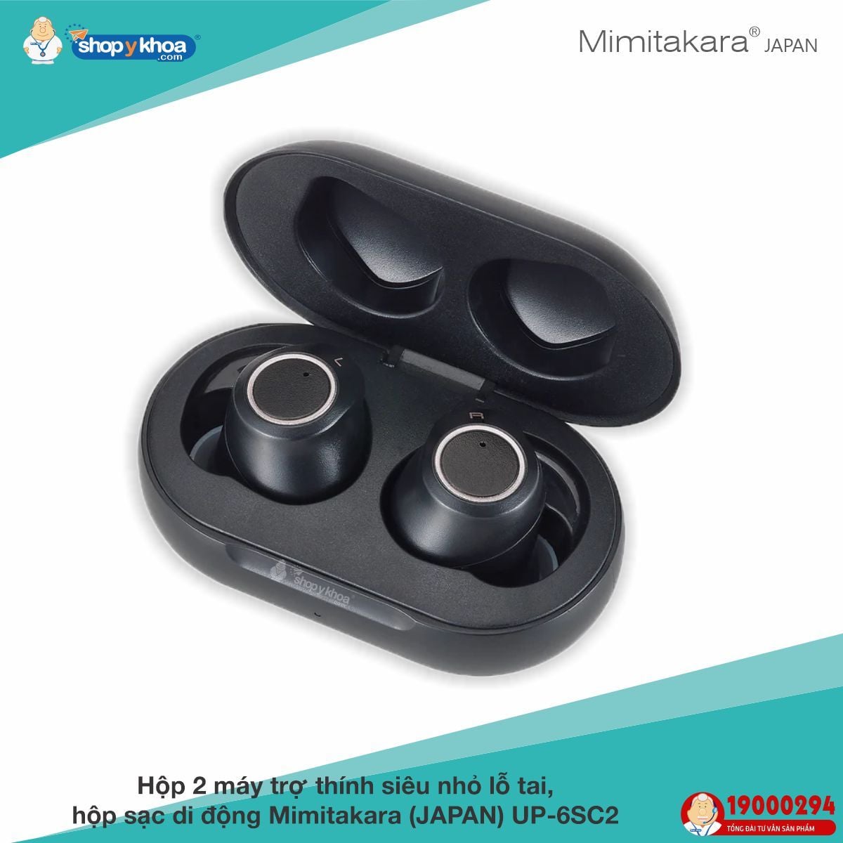 may tro thinh gan ngoai tai  kieu sieu nho lo tai hop sac ung dung smartphone mimitakara up 6sc2 mau trang den  muc ho tro  duoi s