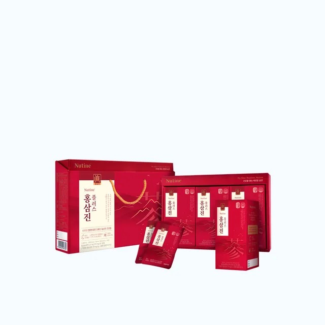 nuoc uong nutine hong sam hongsamjin plus ho tro tang cuong suc khoe  3 hop nho x 5 goi x 70ml