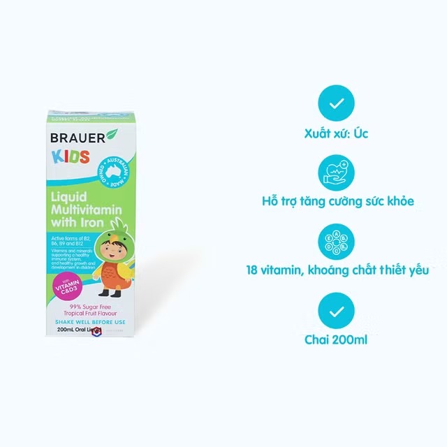 siro brauer kids liquid multivitamin with iron bo sung vitamin va khoang chat cho tre  200ml