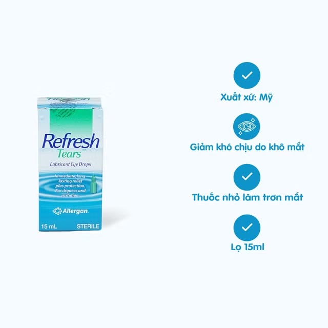 thuoc nho mat refresh tears giam kho chiu do kho mat di vat  chai 15ml